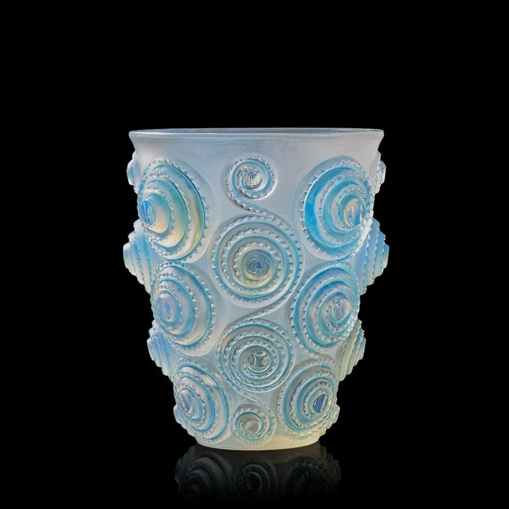 Appraisal: REN LALIQUE FRENCH - SPIRALES VASE NO designed opalescent and