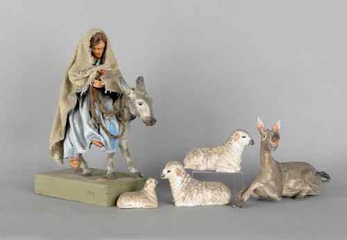 Appraisal: Composition figure of Mary on a donkey early th c