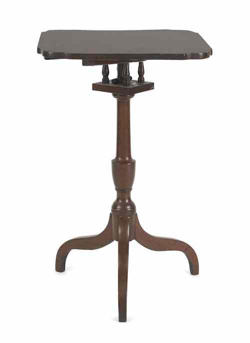 Appraisal: Federal mahogany candlestand ca with birdcage and urn standard h