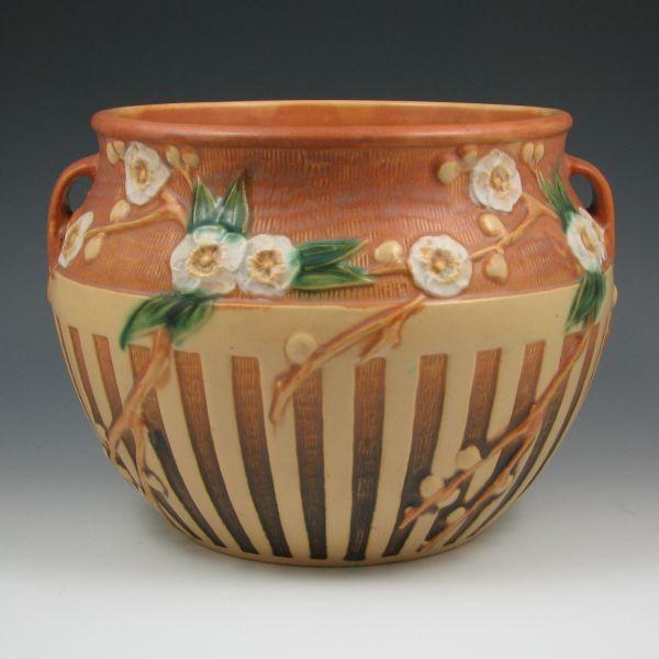 Appraisal: Roseville Cherry Blossom - jardiniere in tan and brown Unmarked