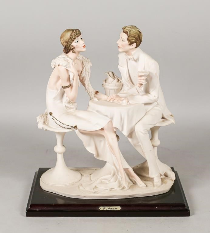 Appraisal: Giuseppe Armani Capodimonte porcelain statue Art deco style a couple