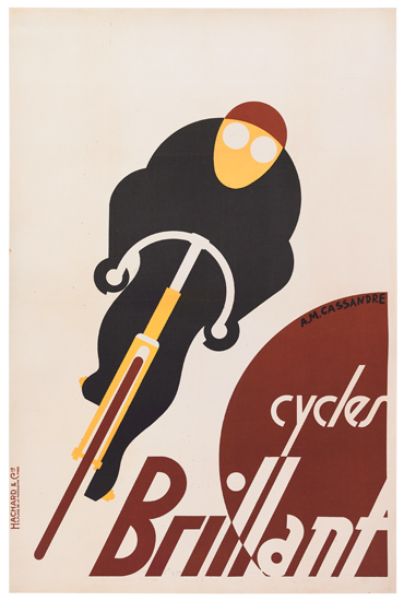 Appraisal: A M CASSANDRE ADOLPHE MOURON - CYCLES BRILLANT x inches