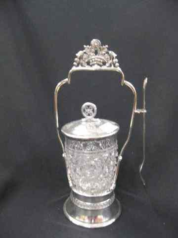 Appraisal: Victoiran Silverplate Pickle Castor daisy or cane clear insert with