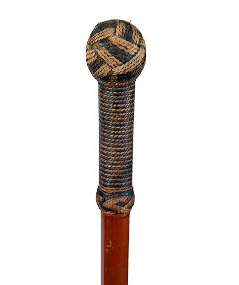 Appraisal: Nautical Knot Shore Cane Ca - An early macram rope