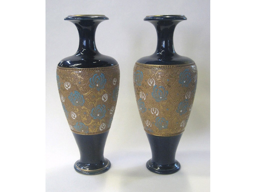 Appraisal: Pair of Doulton Slaters stoneware vases