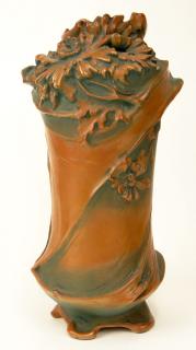 Appraisal: Art Nouveau Footed Pottery Vase Art Nouveau Footed Pottery Vase