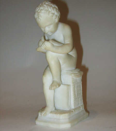 Appraisal: E BATTIGLIA ITALIAN Sculpted white marble figure of a nude