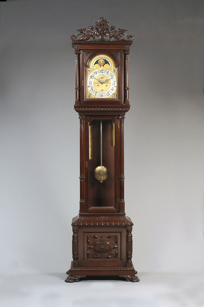 Appraisal: NEOCLASSICAL PHILADELPHIA CARVED MAHOGANY TALL CASE CLOCK WITH MUSICAL MOVEMENT