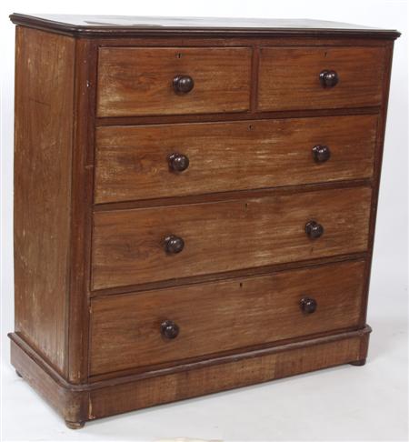 Appraisal: A Victorian mahogany chest the moulded rectangular top over two