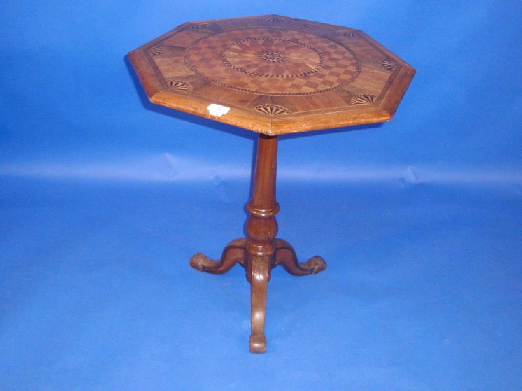 Appraisal: A Victorian parquetry pedestal table inlaid with a variety of