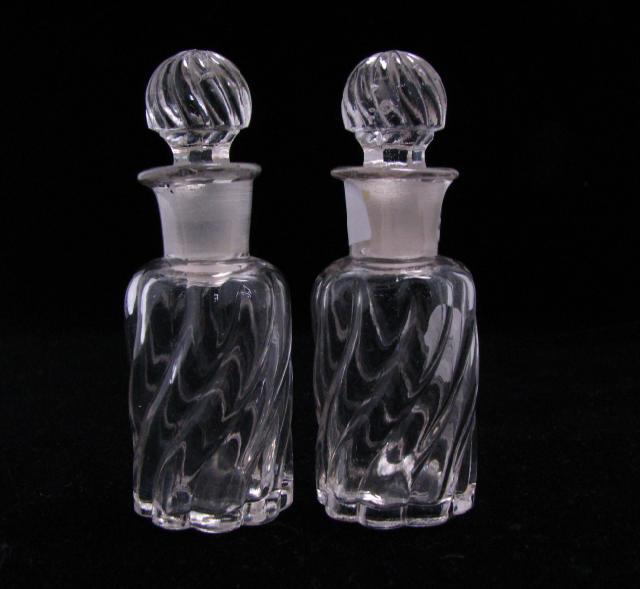 Appraisal: Pair of th century Baccarat bottles unsigned high with stoppers