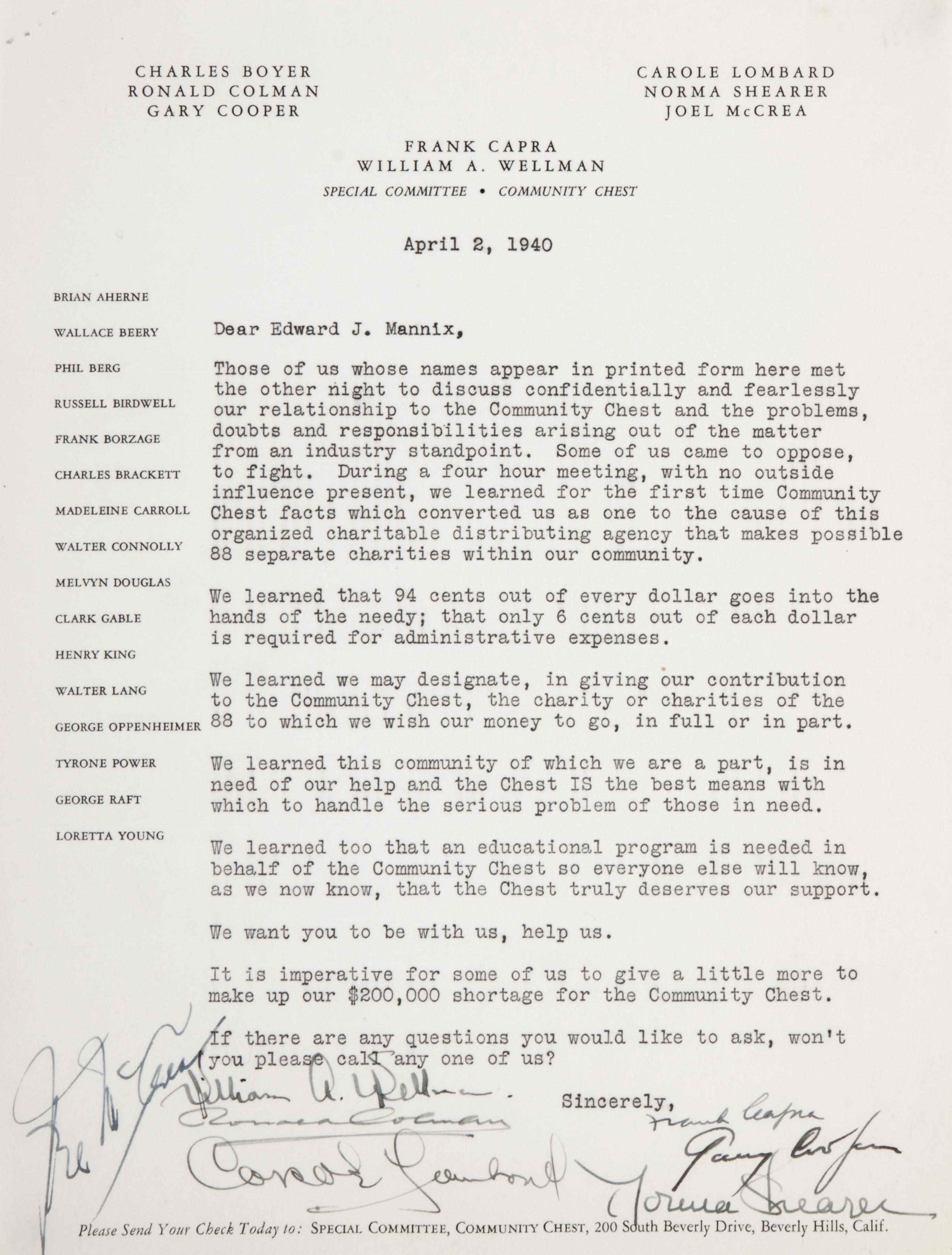 Appraisal: WELLMAN WILLIAM A - Typed Letter Signed ''William A Wellman''