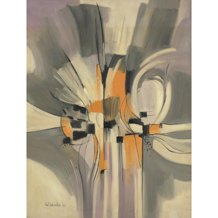 Appraisal: William Jacobs Abstract Composition oil on canvas