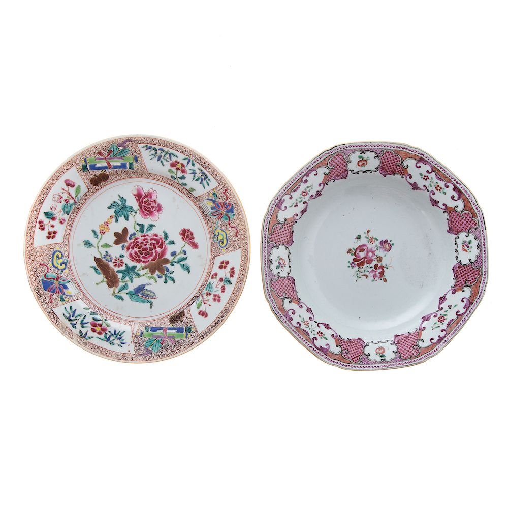 Appraisal: Two Chinese Export Famille Rose Plates second half th century