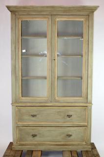 Appraisal: French Louis Philippe door bookcase with doors over drawers French