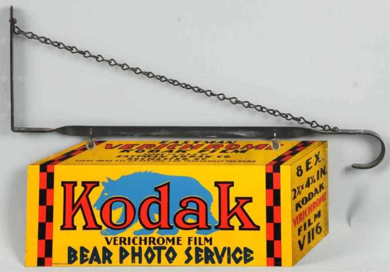 Appraisal: Circa s Kodak -Sided Cutout Tin Sign Complete with original