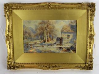 Appraisal: English watercolor depicting a mill signed l l J A