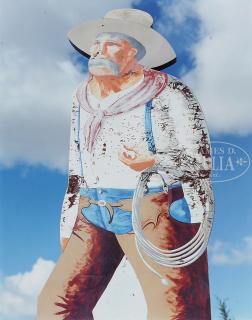 Appraisal: JIM DOW American - COWBOY SIGN THE ENCHANTED HIGHWAY MANDAN