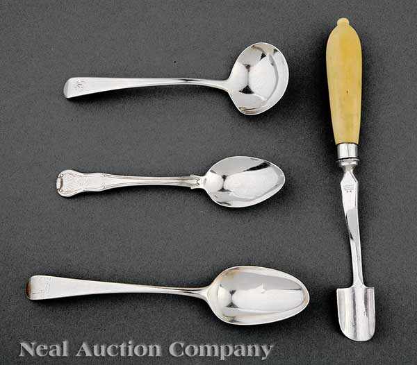 Appraisal: A Group of Antique English Silver including a Georgian soup