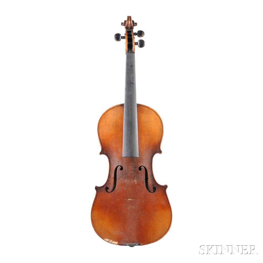 Appraisal: German Violin labeled ANTONIUS STRADIUARIUS length of back mm with