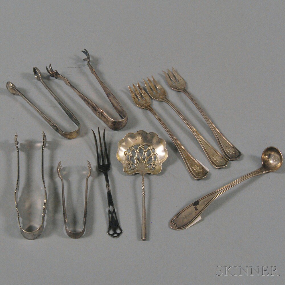 Appraisal: Ten Pieces of Small Sterling Silver and Silver-plated Flatware four