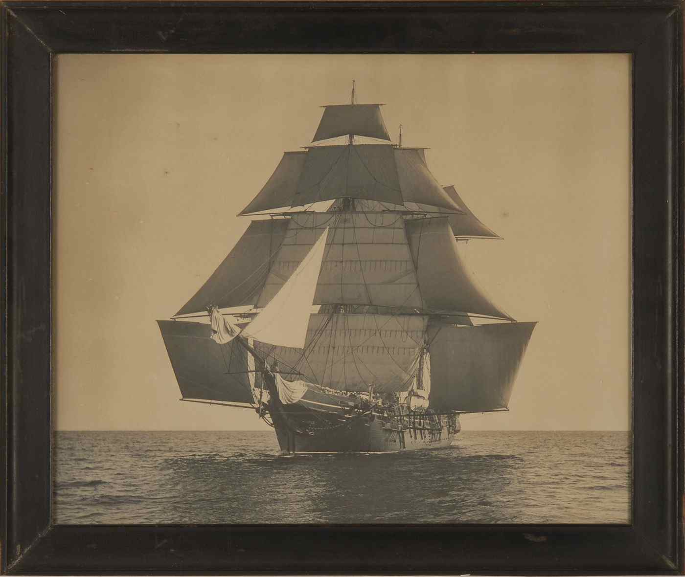 Appraisal: FRAMED GELATIN SILVER PRINT BY C E BOLLESDepicting a full-rigged