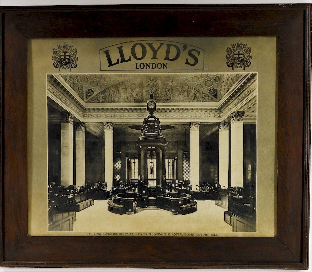 Appraisal: Lloyd's London Insurance Advertisement Photograph England Early th Century Photograph