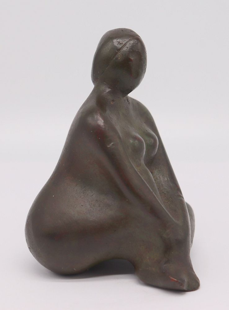 Appraisal: Attrib To Renee Sintenis German - Bronze Seated Nude Wonderful