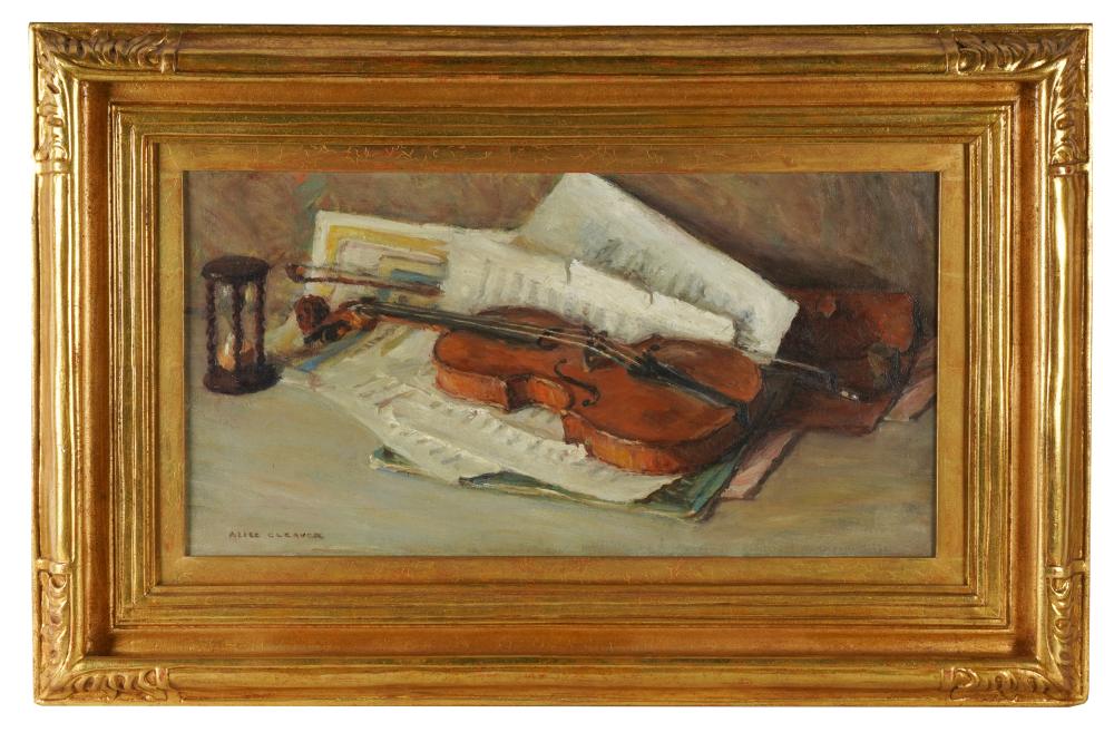 Appraisal: ALICE ELIZA CLEAVER - THE VIOLIN oil on canvas still