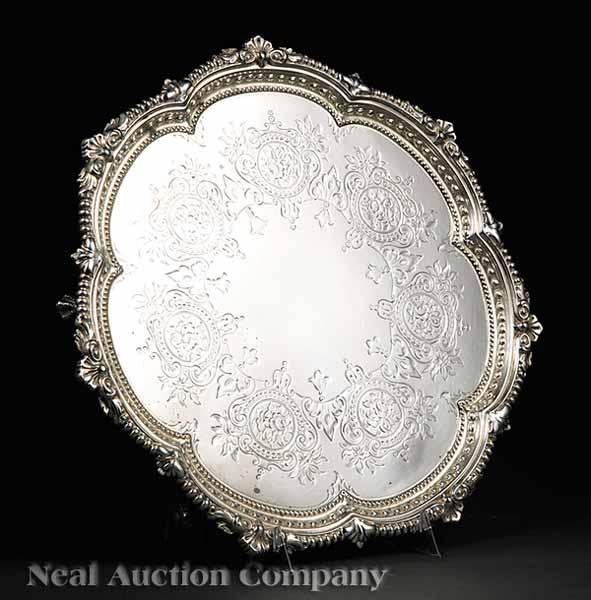 Appraisal: An English Victorian Sterling Silver Salver Martin Hall and Co