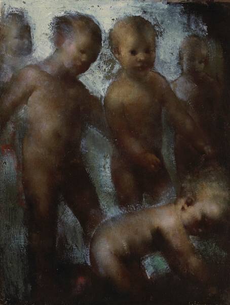 Appraisal: Grigory Gluckmann - Etude Decorative Cinq Enfantes signed 'Gluckmann' lower