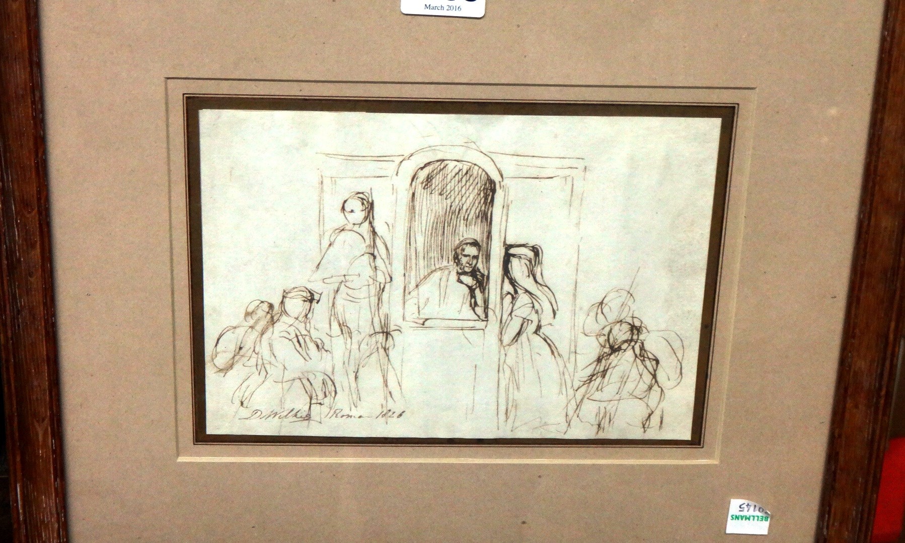 Appraisal: Attributed to David Wilkie - Figures at confession A Swiss