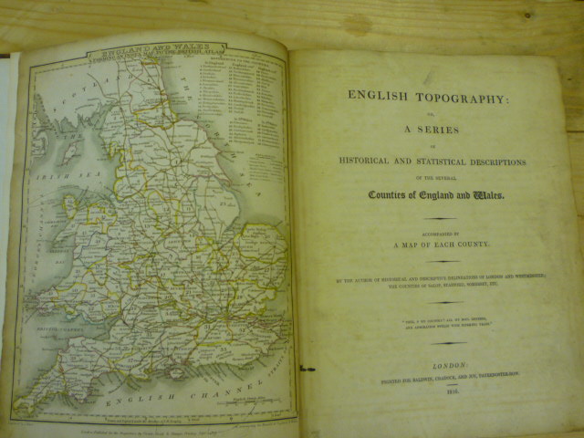 Appraisal: ENGLISH TOPOGRAPHY or A Series of Historical and Statistical Descriptions