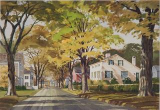 Appraisal: Kinley Shogren watercolor Kinley Shogren American - September Shadows Hudson