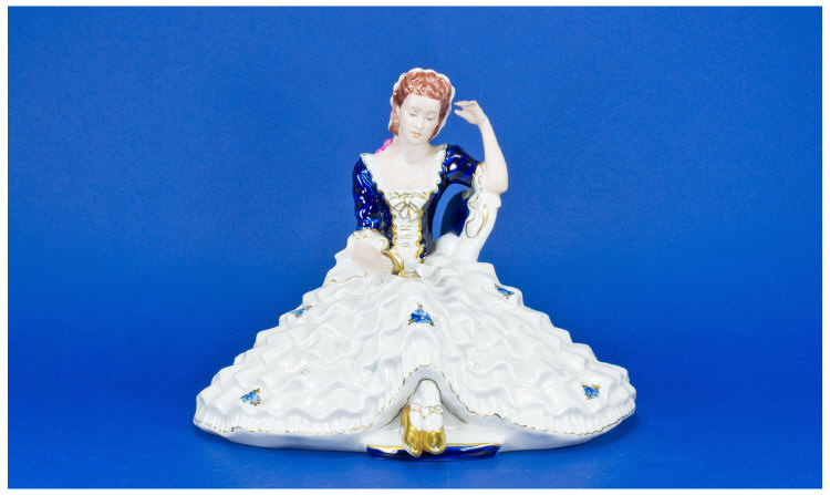 Appraisal: Royal Dux Figurine th Century Costumed Lady Seated and Reading