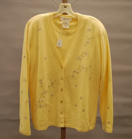 Appraisal: Escada Yellow new wool cashmere silk nylon long sleeve yellow