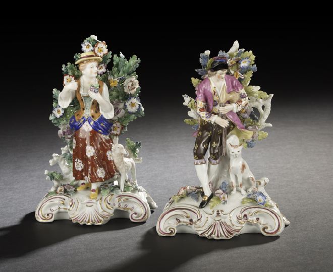 Appraisal: Pair of Edme Samson Paris Porcelain Bocage Figures fourth quarter