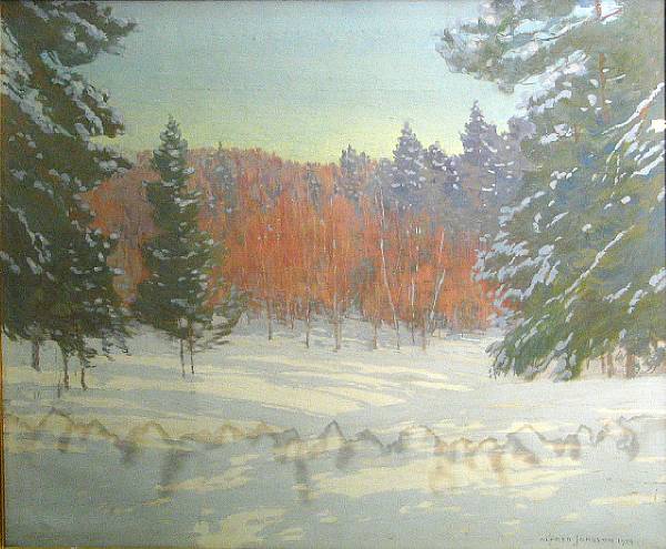 Appraisal: Alfred Jansson Swedish American - Winter Woodland signed and dated