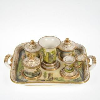 Appraisal: Continental hand th c probably French pcs incl tray cup