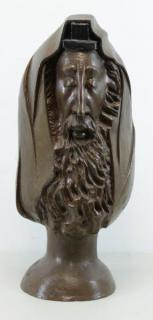 Appraisal: KAFRI Daniel Bronze Head of a Rabbi Signed and inscribed