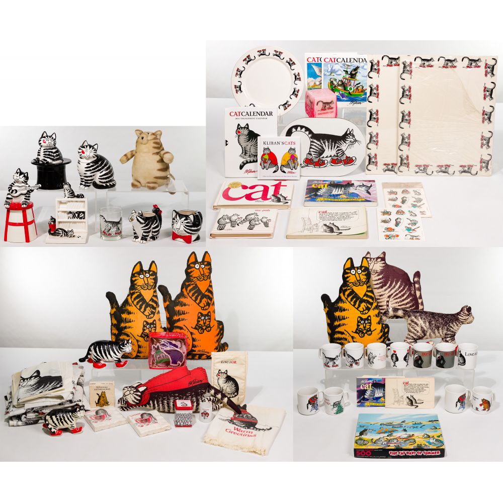 Appraisal: KLIBAN CAT ASSORTMENTApproximately items including ceramics and glasses stuffed toys