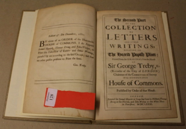 Appraisal: TREBY George The Second Part of The Collecting of Letters