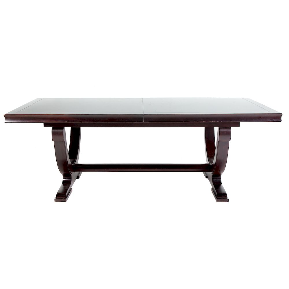 Appraisal: Baker Stained Mahogany Dining Table Barbara Barry Collection st century