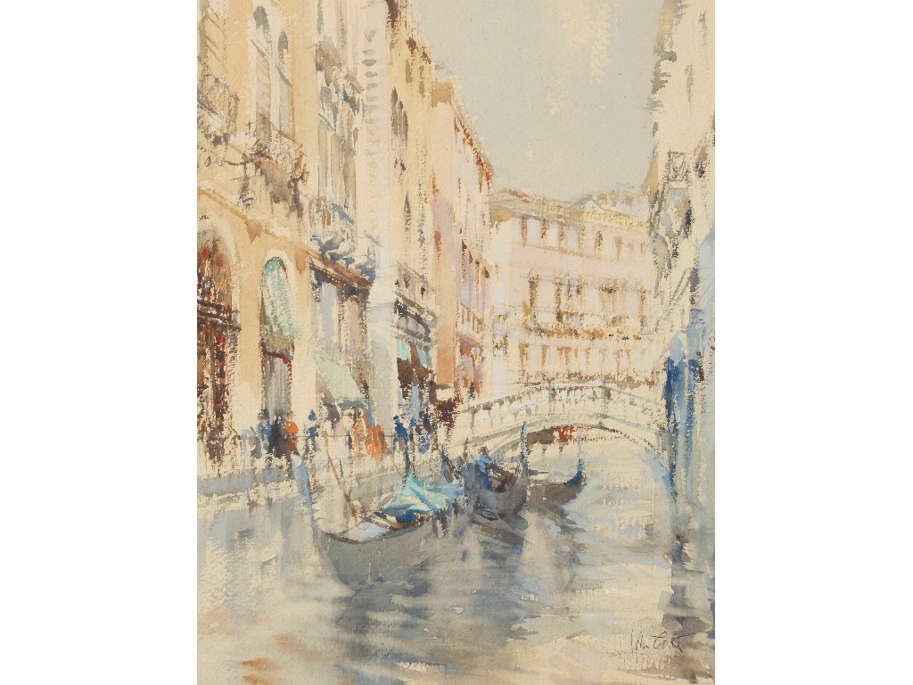 Appraisal: JOHN CARTER A Venetian canal signed watercolour x