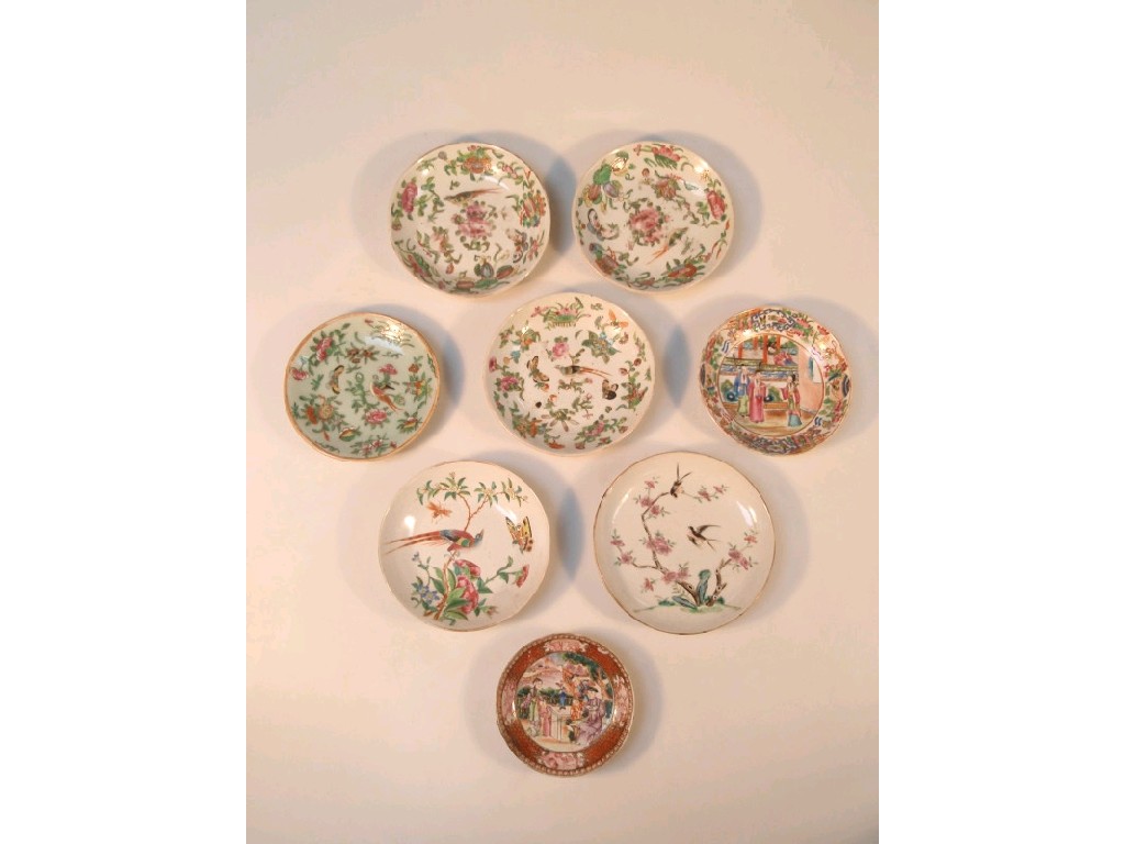 Appraisal: A collection of Chinese famille rose saucer dishes several painted