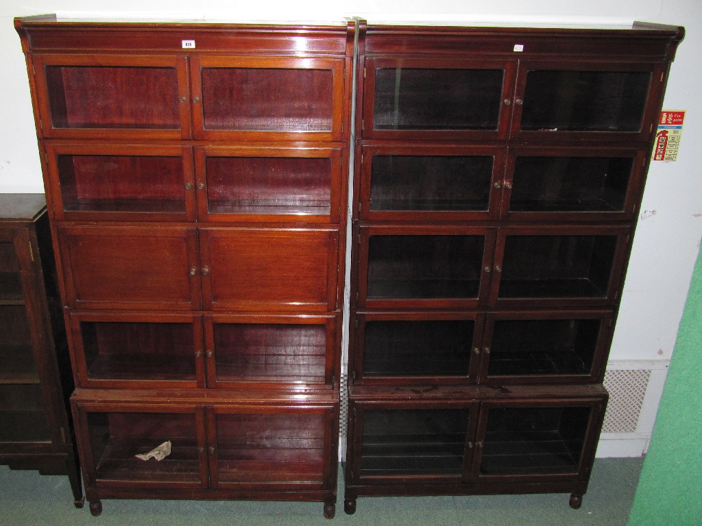 Appraisal: Lot comprising mahogany secretaire sectional bookcase and one other sectional