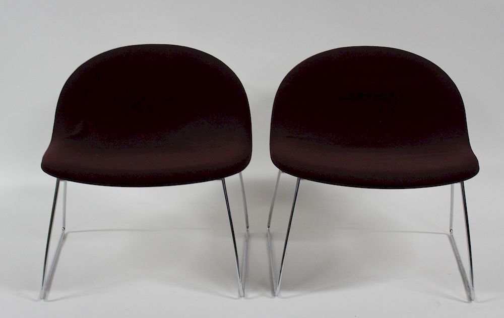 Appraisal: KOMPLOT Design Pair of Low Chairs From The Danish Consulate