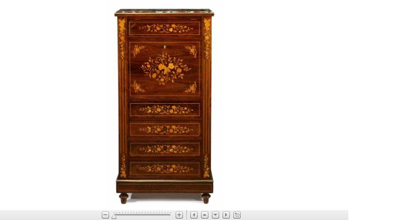 Appraisal: French gilt metal mounted rosewood and marquetry secretaire abattant The