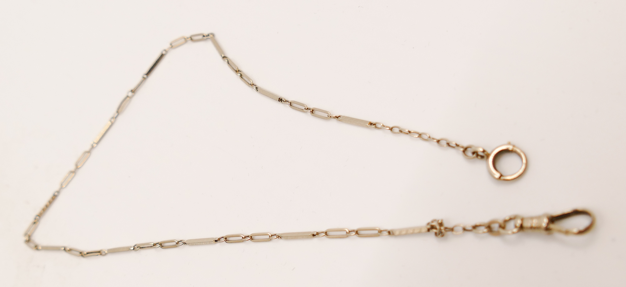 Appraisal: K White Gold Art Deco Watch Chain- g