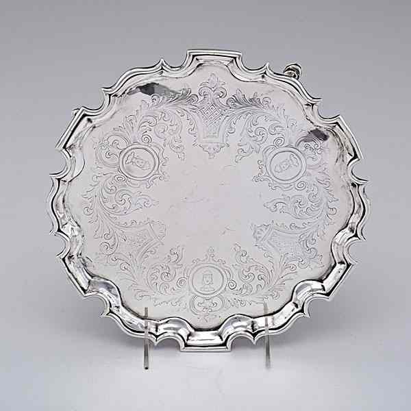 Appraisal: Sterling Footed Salver British or American a footed sterling silver